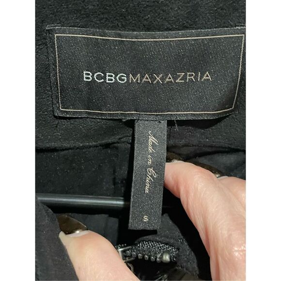 NWOT BCBGMAXAZRIA Faux Fur Dimitri Jacket in Dark Fatigue Combo - Picture 3 of 14